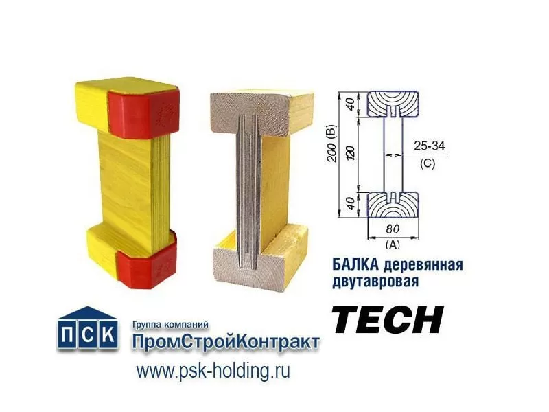 Балка двутавровая с заглушками «TECH» L=2,5 м